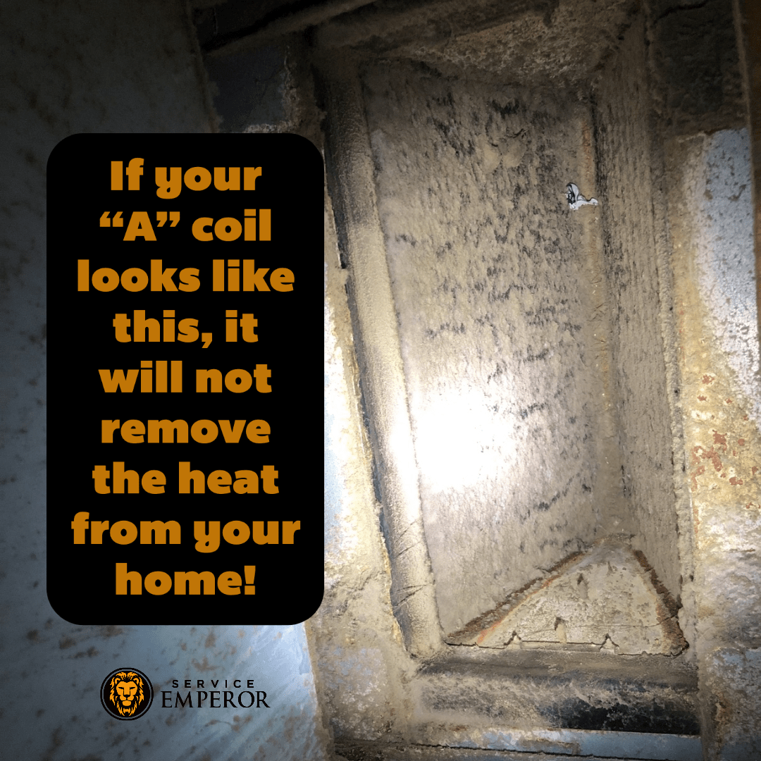 Maintenance A-Coil Dirty indoor coil clogged with dirt and hair